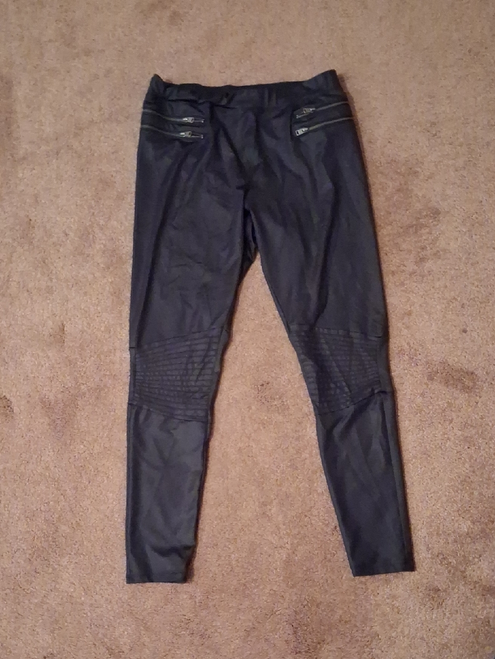 Express Black Faux Leather Moto Leggings